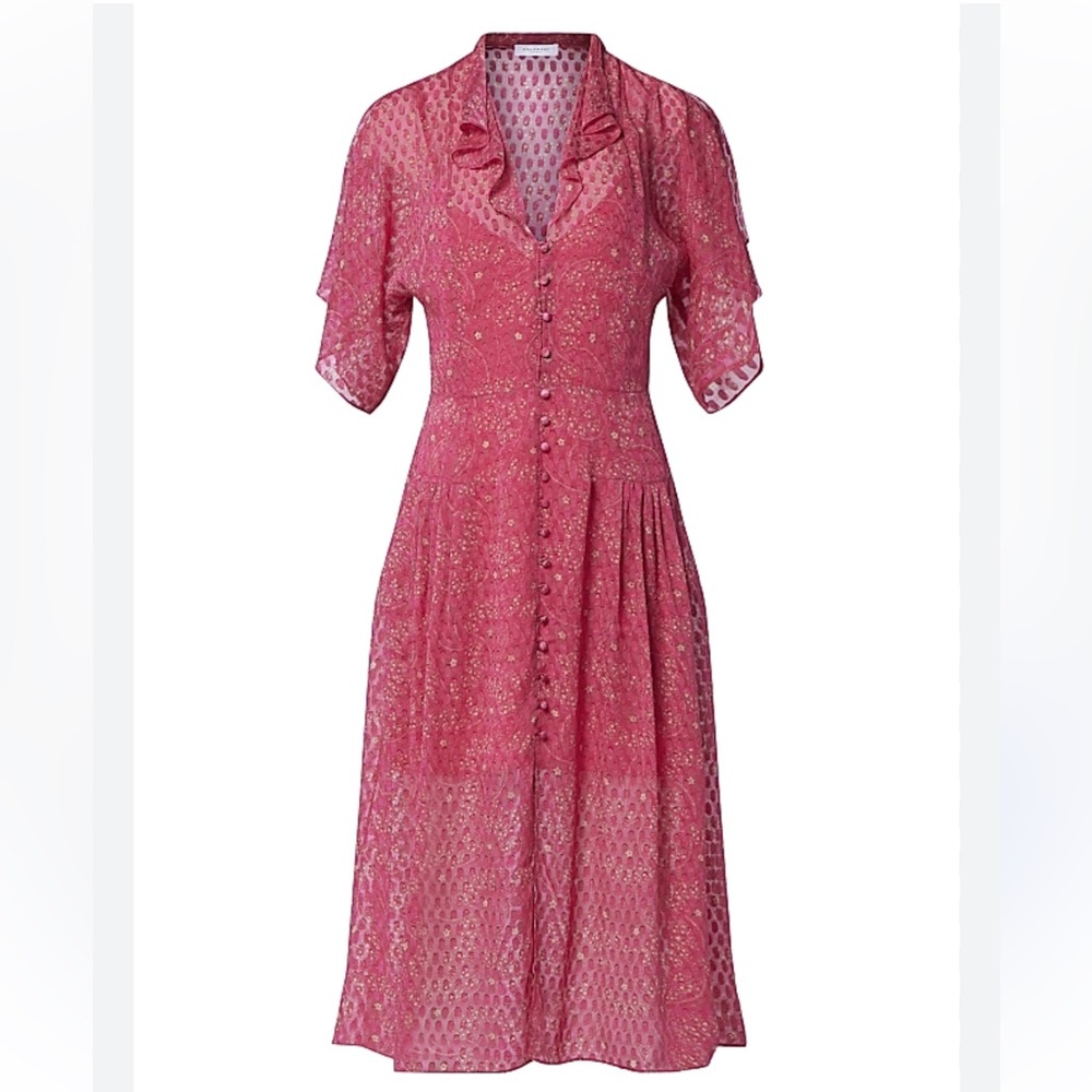 Equipment Samia silk floral ruffled button down midi long dress NWT‎ size 6